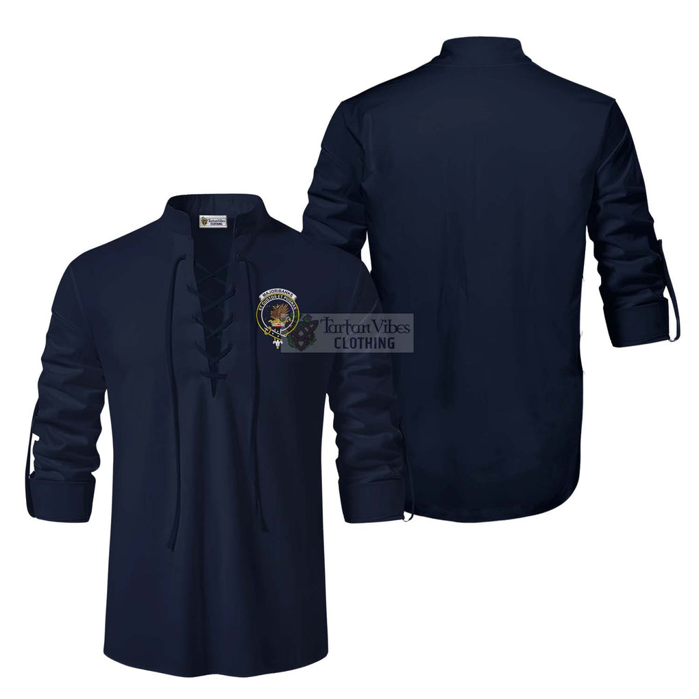 Majoribanks Clan Crest Ghillie Kilt Shirt Men Navy Blue - 2D-tartanvibesclothing