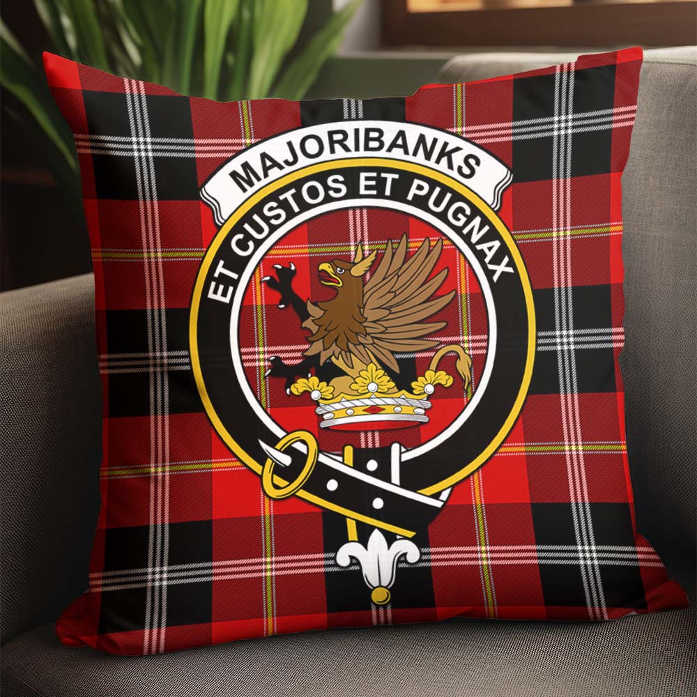 Majoribanks Tartan Pillow Cover with Family Crest - Tartan Vibes Clothing