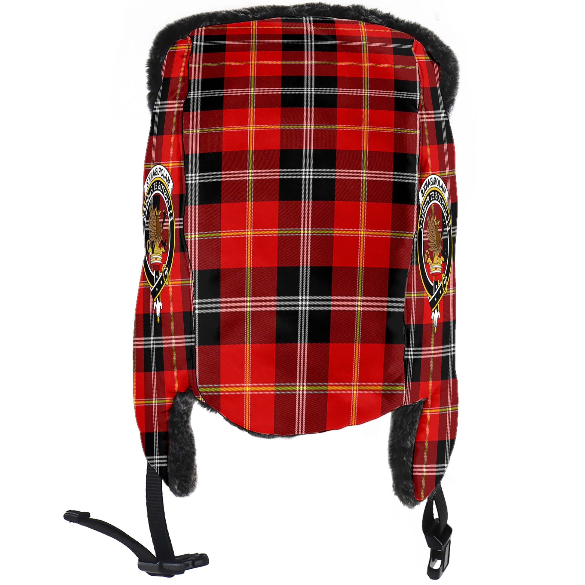 Majoribanks Tartan Winter Trapper Hat with Family Crest - Tartan Vibes Clothing
