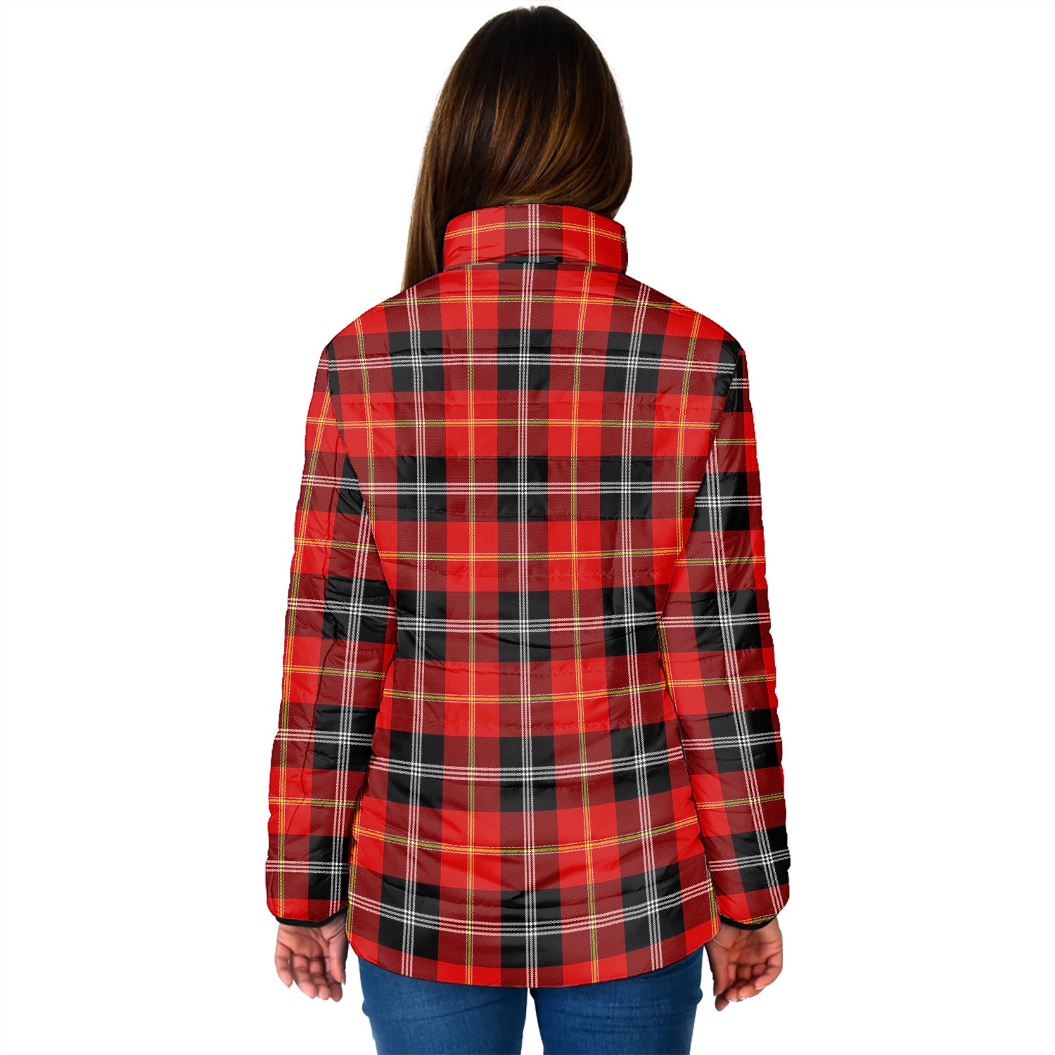 Majoribanks Tartan Padded Jacket with Family Crest - Tartan Vibes Clothing