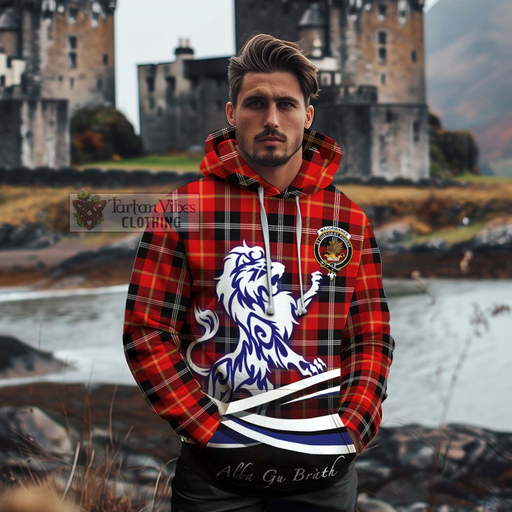 Majoribanks Tartan Cotton Hoodie with Alba Gu Brath Regal Lion Emblem - Tartan Vibes Clothing