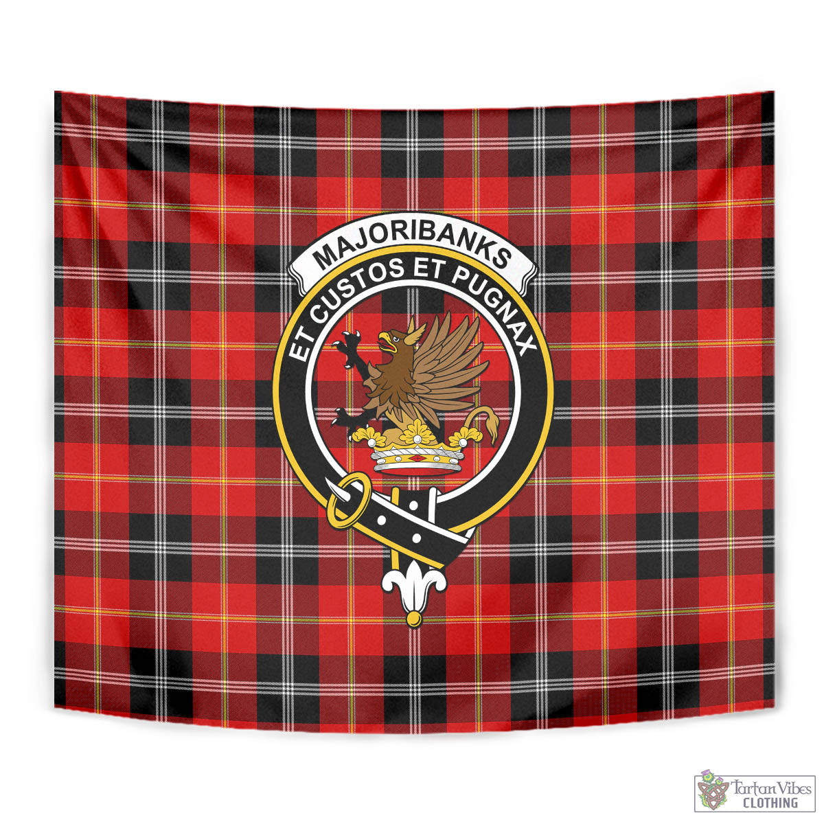 Majoribanks Tartan Tapestry Wall Hanging and Home Decor for Room with Family Crest - Tartan Vibes Clothing