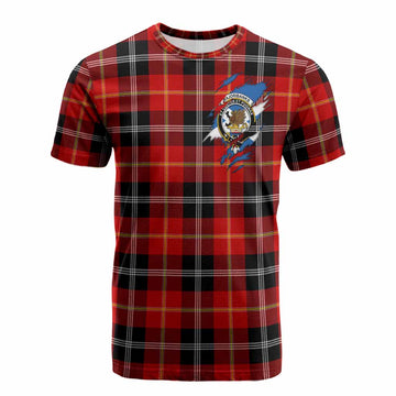 Majoribanks Clan Crest In Me Tartan Cotton T-shirt Scotland Flag Style