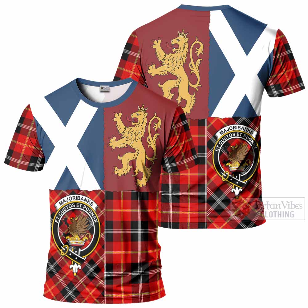 Majoribanks Crest Tartan T-Shirt with Lion Rampant Saltire Style