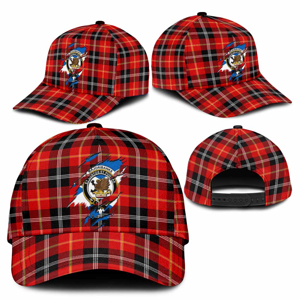 Majoribanks Tartan Classic Cap with Family Crest In Me Style