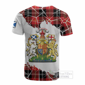 Majoribanks Tartan Cotton T-shirt with Family Crest and Lion Rampant Grunge Style