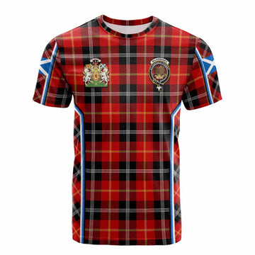 Majoribanks Tartan Crest Cotton T-shirt Scotland Coat of Arm Flag Style