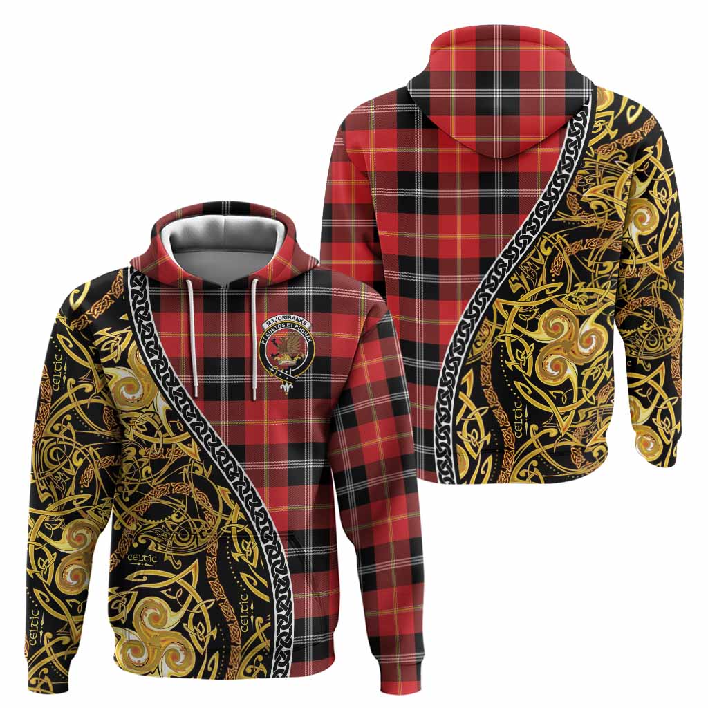 Majoribanks Tartan Crest Hoodie Celtic Knot and Triple Trickle Spiral Symbols