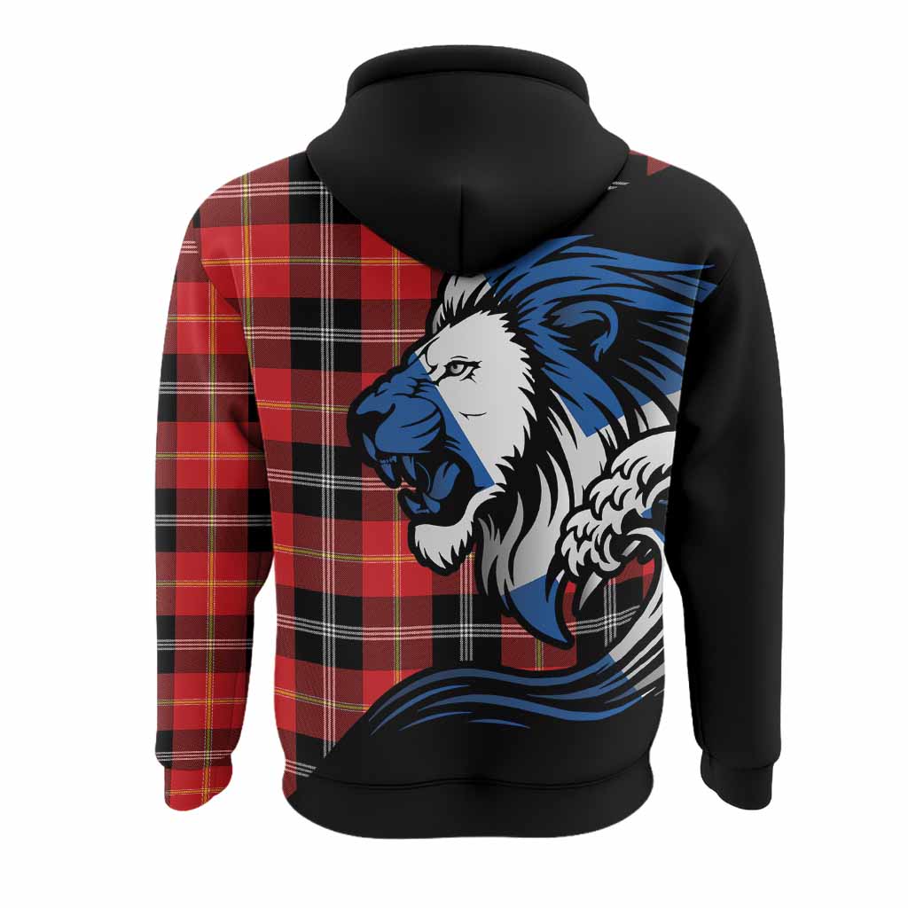 Majoribanks Tartan Crest Hoodie Scottish Golden Lions Wave Flow