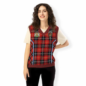Majoribanks Tartan Crest Knitted V-Neck Vest Scotland Coat of Arm Flag Style - Tartan Vibes Clothing
