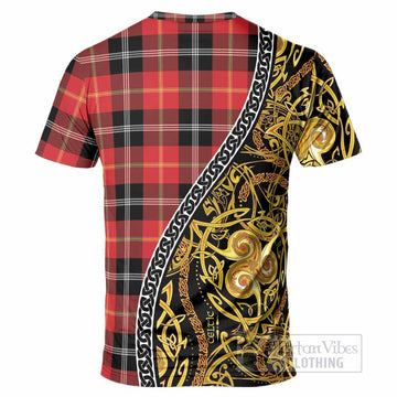 Majoribanks Tartan Crest T-Shirt Celtic Knot and Triple Trickle Spiral Symbols