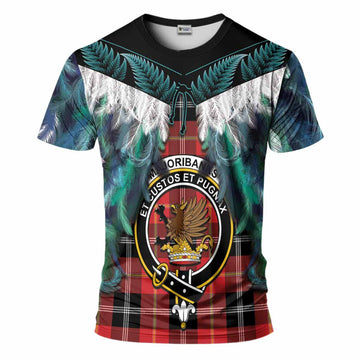 Majoribanks Tartan Crest T-Shirt New Zealand Maori Korowai Cloak