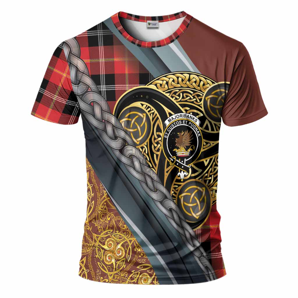 Majoribanks Tartan Crest T-Shirt Scottish Triskele Celtic