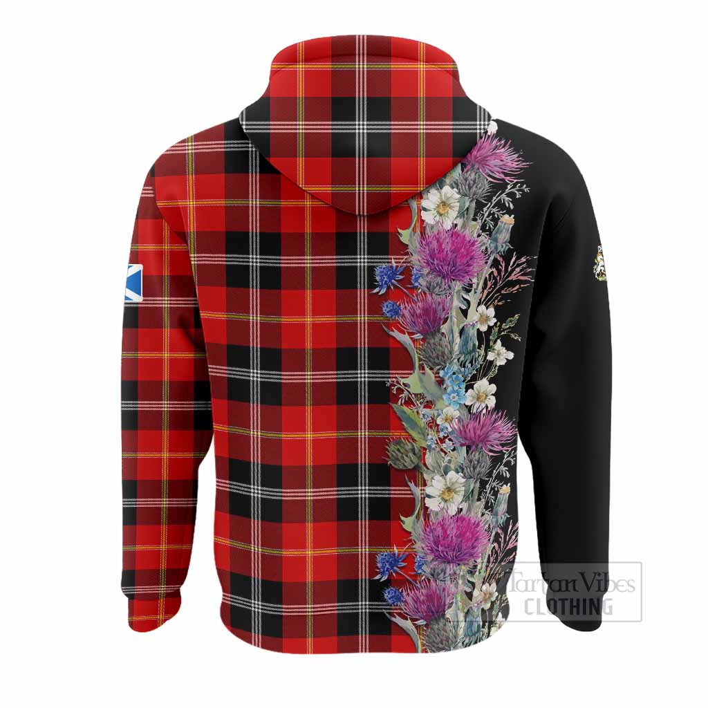 Majoribanks Tartan Crest Thistle Floral Hoodie