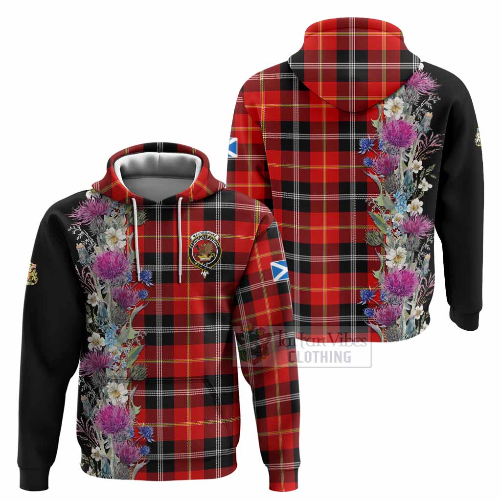 Majoribanks Tartan Crest Thistle Floral Hoodie