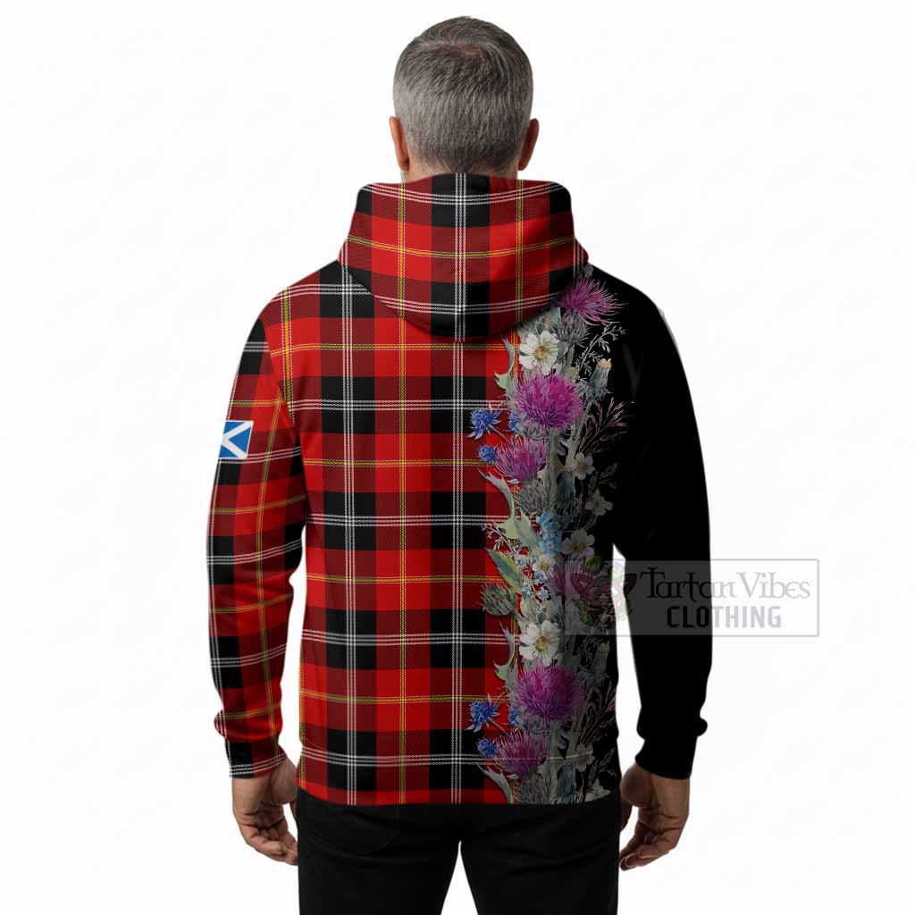Majoribanks Tartan Crest Thistle Floral Hoodie