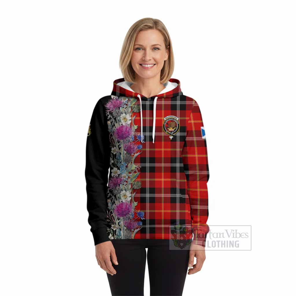 Majoribanks Tartan Crest Thistle Floral Hoodie