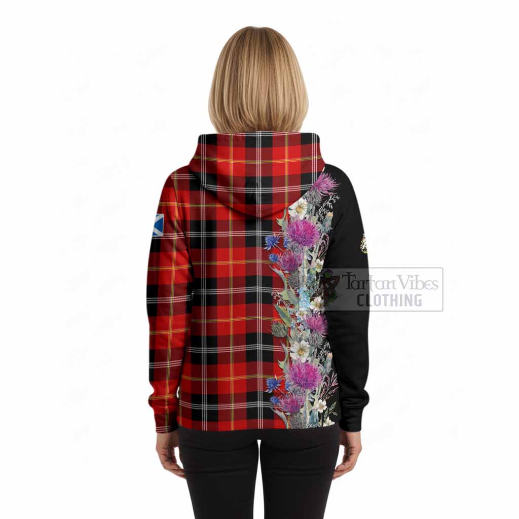 Majoribanks Tartan Crest Thistle Floral Hoodie