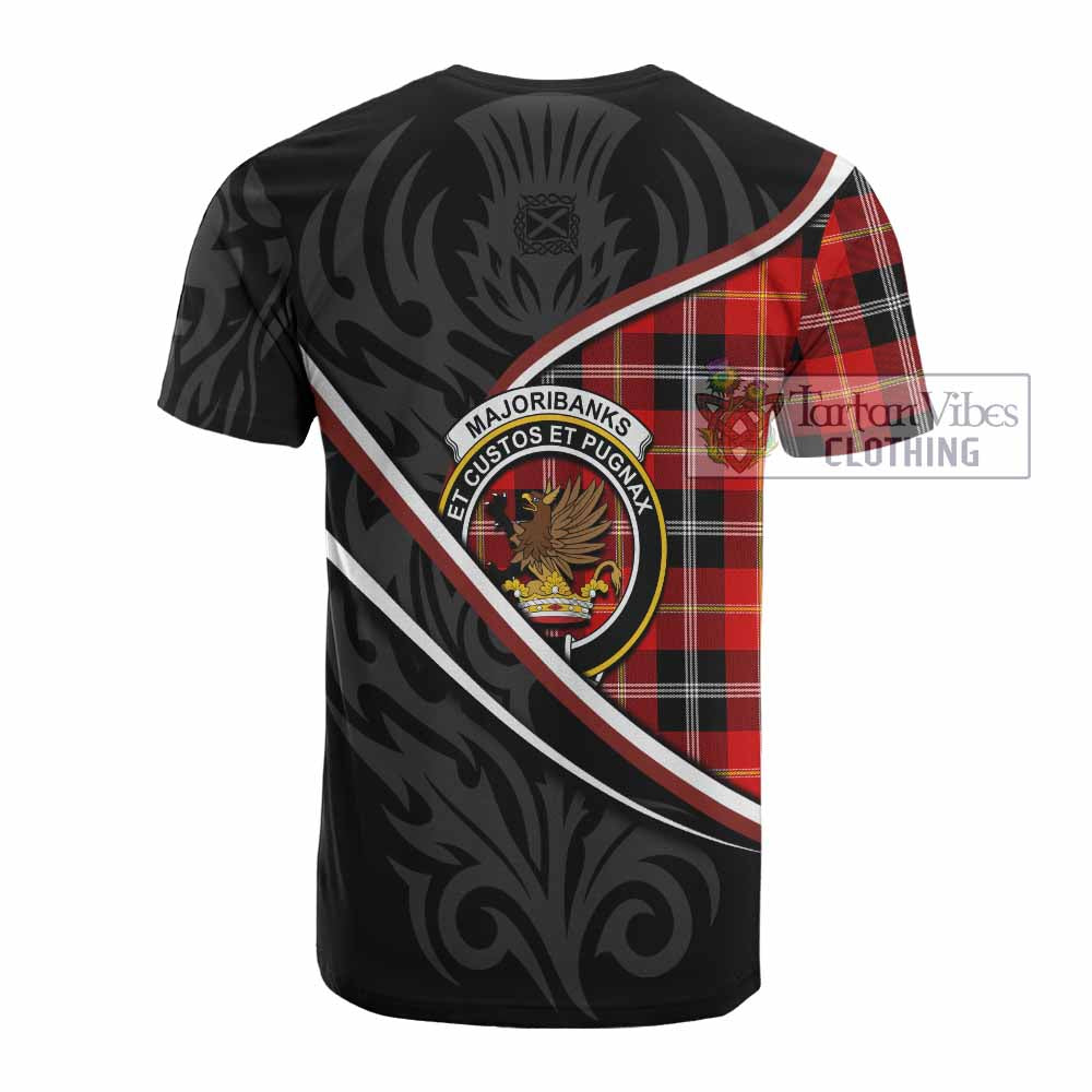 Majoribanks Tartan Family Crest Cotton T-shirt Celtic Scottish Thistle Floral - Tartan Vibes Clothing