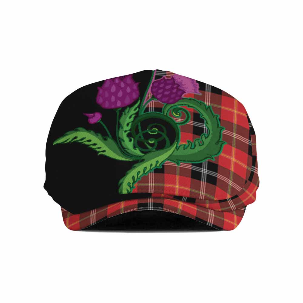 Majoribanks Tartan Flat Cap, Jeff Cap Traditional Scottish Thistle