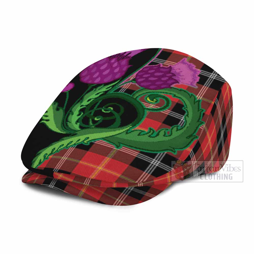 Majoribanks Tartan Flat Cap, Jeff Cap Traditional Scottish Thistle