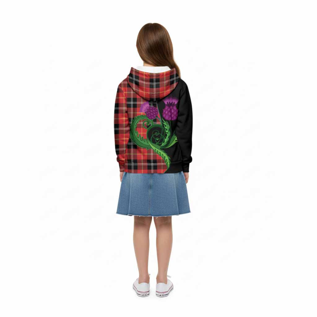 Majoribanks Tartan Kid Hoodie Traditional Scottish Thistle