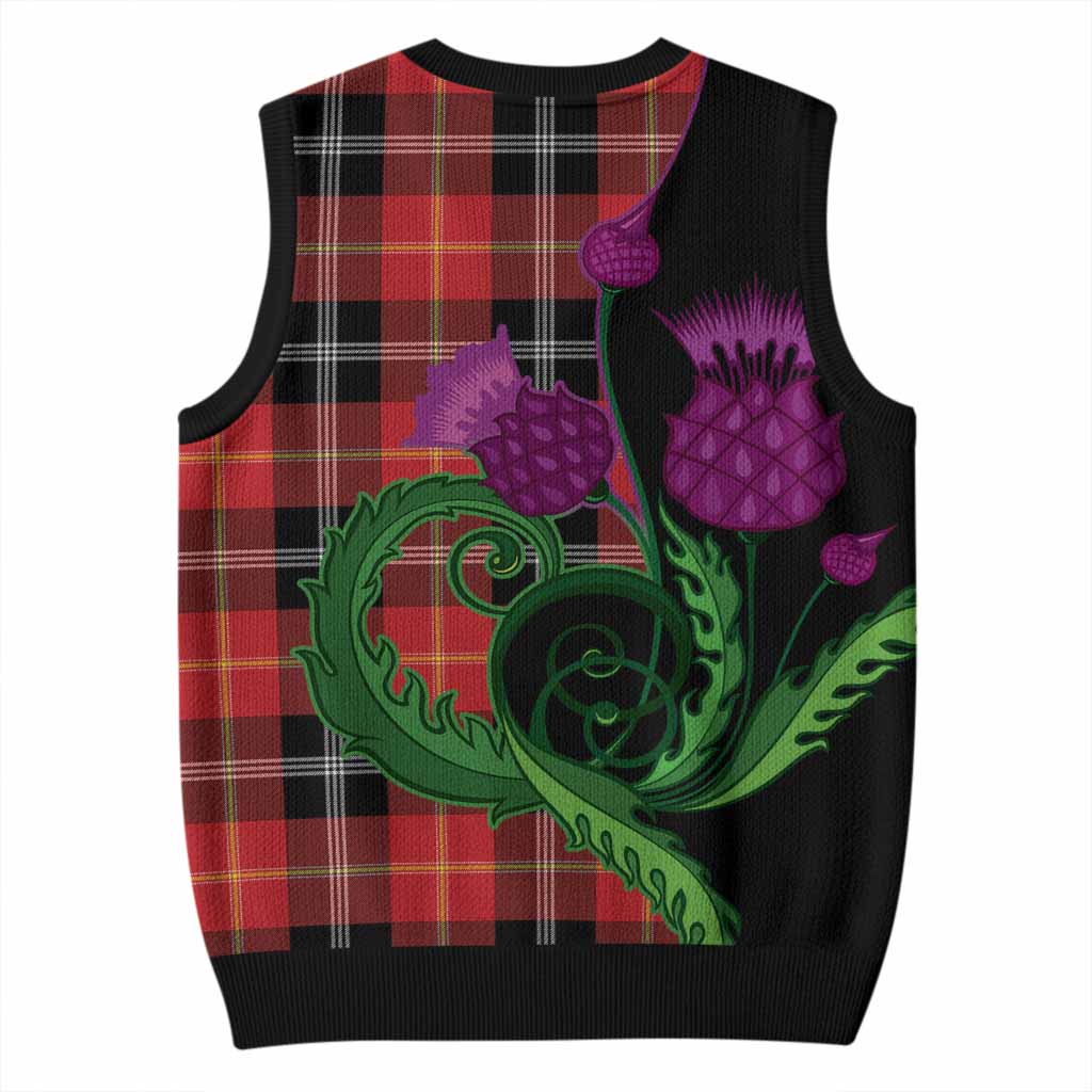 Majoribanks Tartan Knitted V-Neck Vest Traditional Scottish Thistle