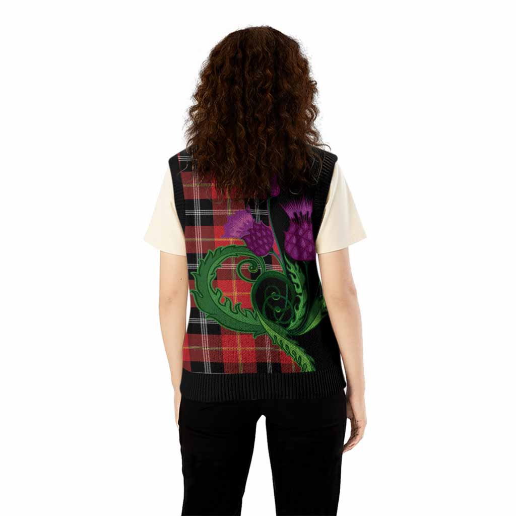 Majoribanks Tartan Knitted V-Neck Vest Traditional Scottish Thistle