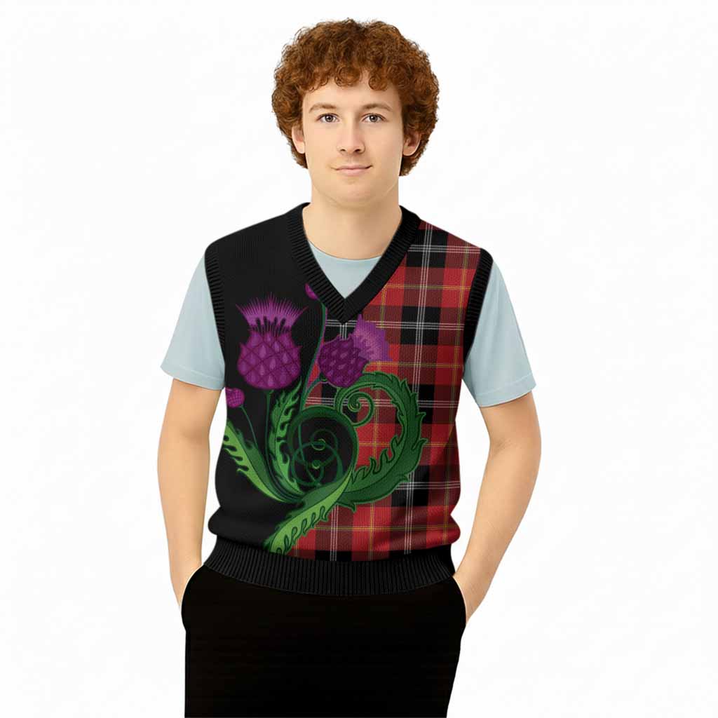 Majoribanks Tartan Knitted V-Neck Vest Traditional Scottish Thistle