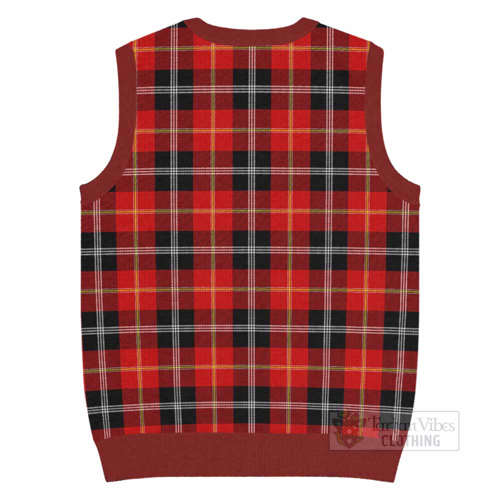 Majoribanks Tartan Knitted V-Neck Vest with Family Crest - Tartan Vibes Clothing