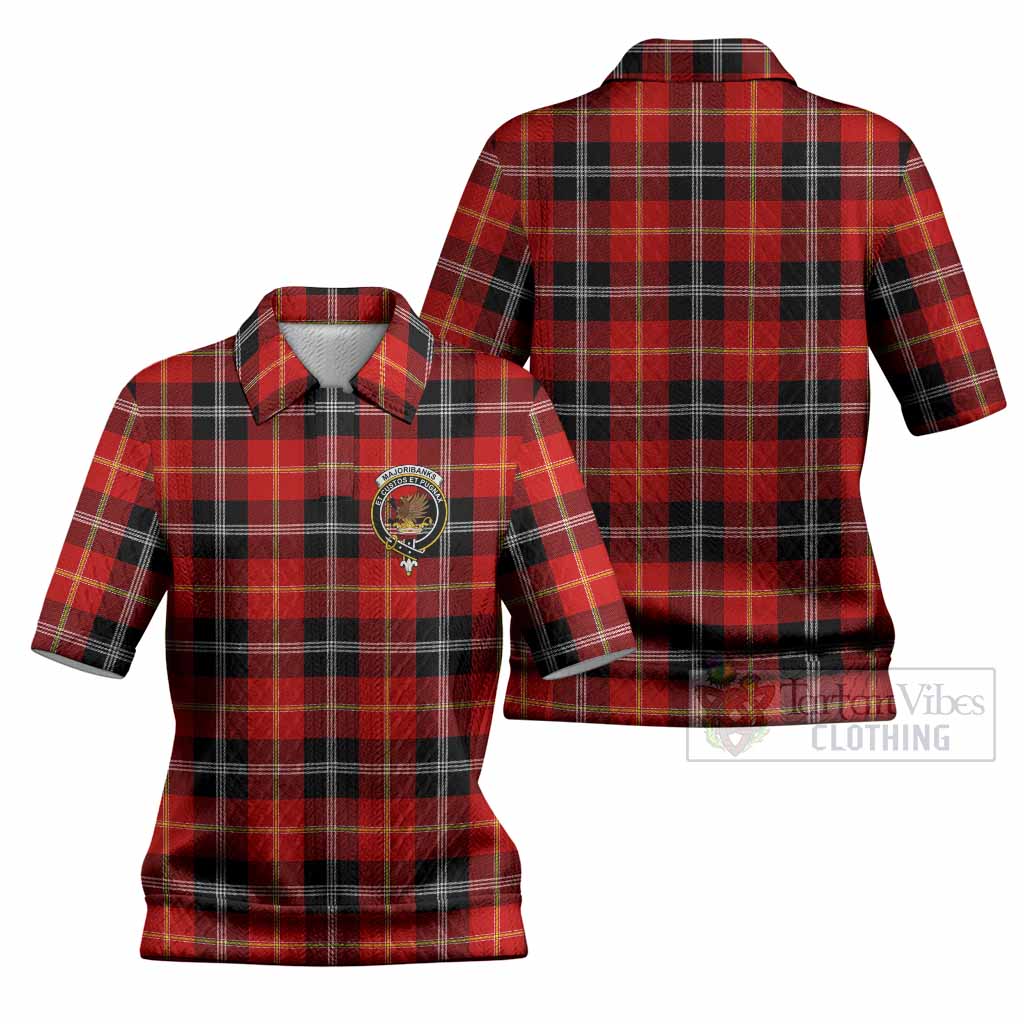 Majoribanks Tartan Women’s Polo Sweater Top with Family Crest