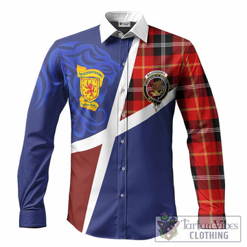 Majoribanks The Scottish Football Crest Long Sleeve Button Shirts Lion-Tartan Army
