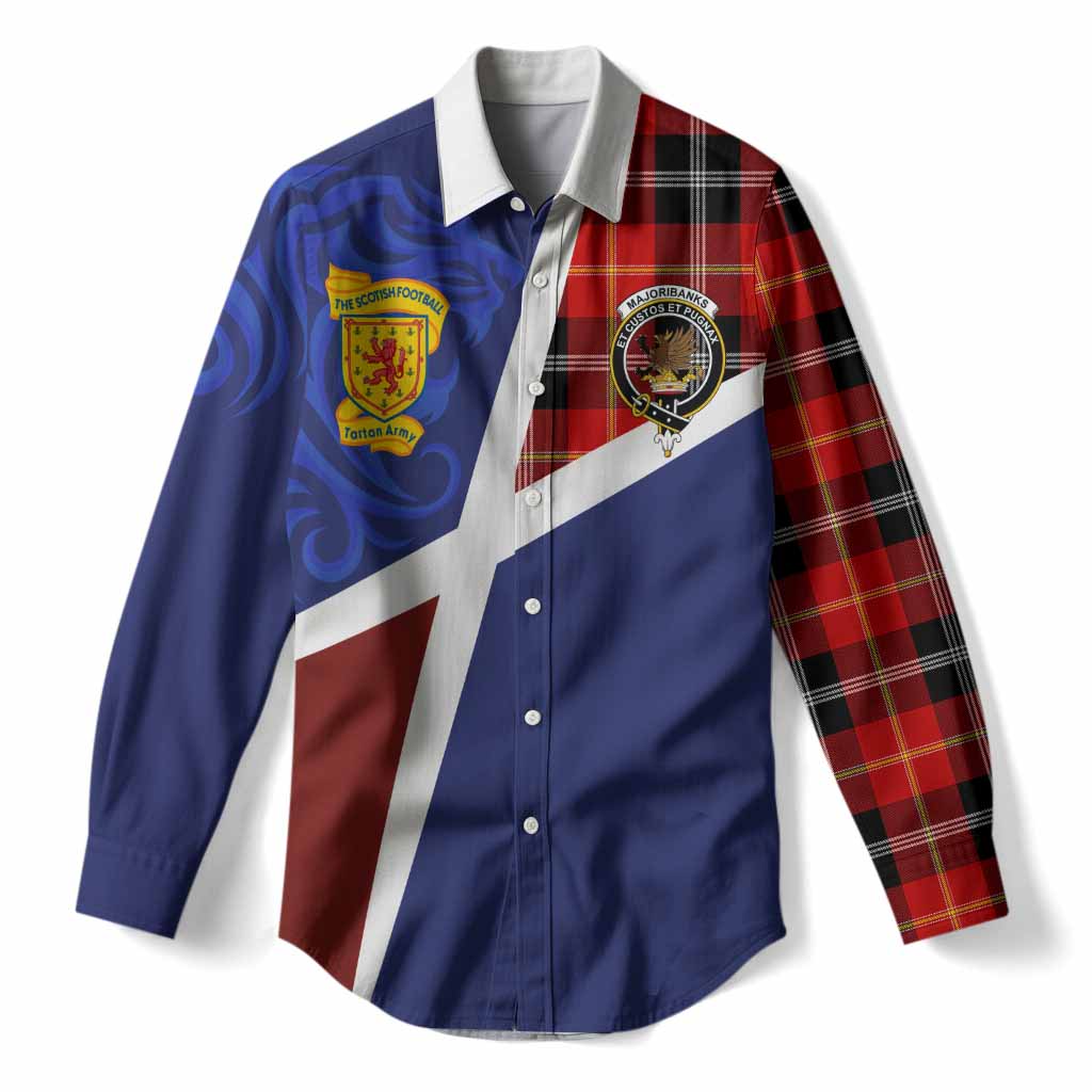 Majoribanks The Scottish Football Crest Women Casual Shirt Lion-Tartan Army