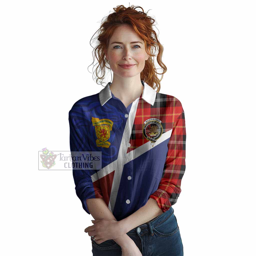 Majoribanks The Scottish Football Crest Women Casual Shirt Lion-Tartan Army