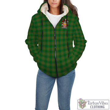 Malaphant Irish Clan Tartan Sherpa Hoodie with Coat of Arms - Tartan Vibes Clothing