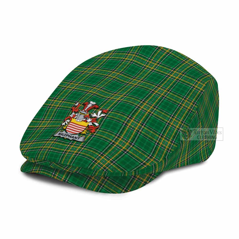 Malaphant Irish Clan Tartan Jeff Cap, Tartan Flat Cap with Coat of Arm - Tartan Vibes Clothing