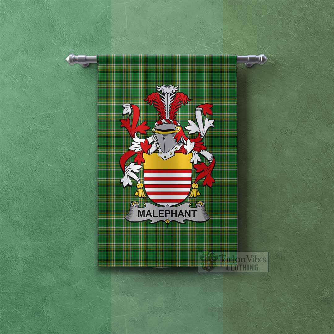 Malaphant Irish Clan Tartan Gonfalon, Tartan Banner with Coat of Arms Rectangle - Tartan Vibes Clothing