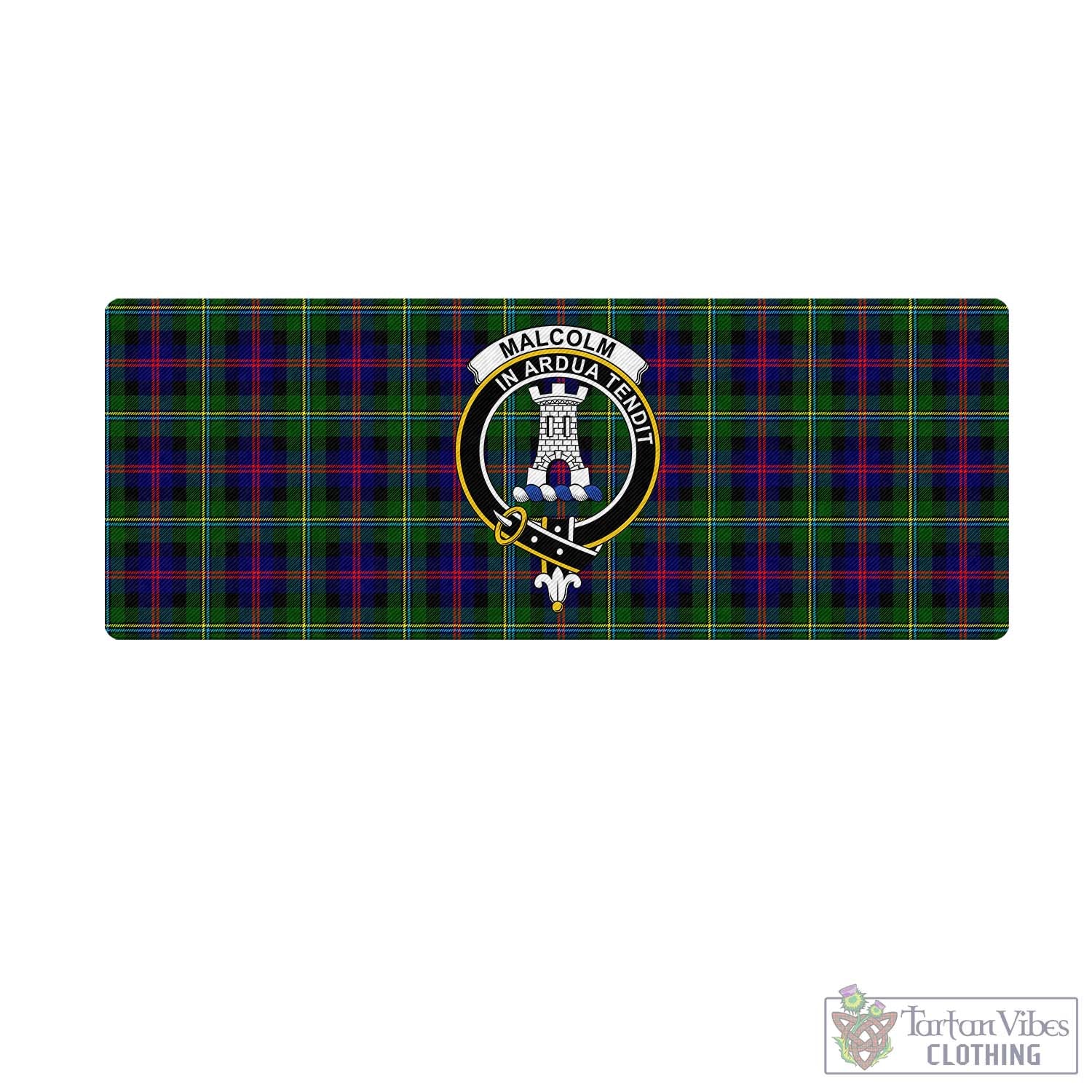 Tartan Vibes Clothing Malcolm Tartan Mouse Pad with Family Crest