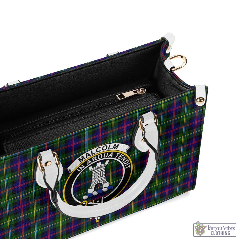 Tartan Vibes Clothing Malcolm Tartan Luxury Leather Handbags with Family Crest