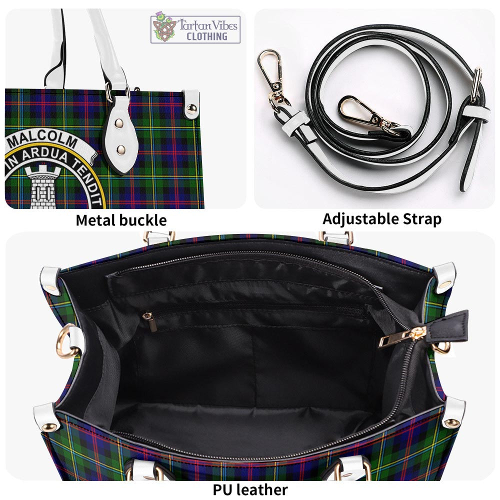 Tartan Vibes Clothing Malcolm Tartan Luxury Leather Handbags with Family Crest