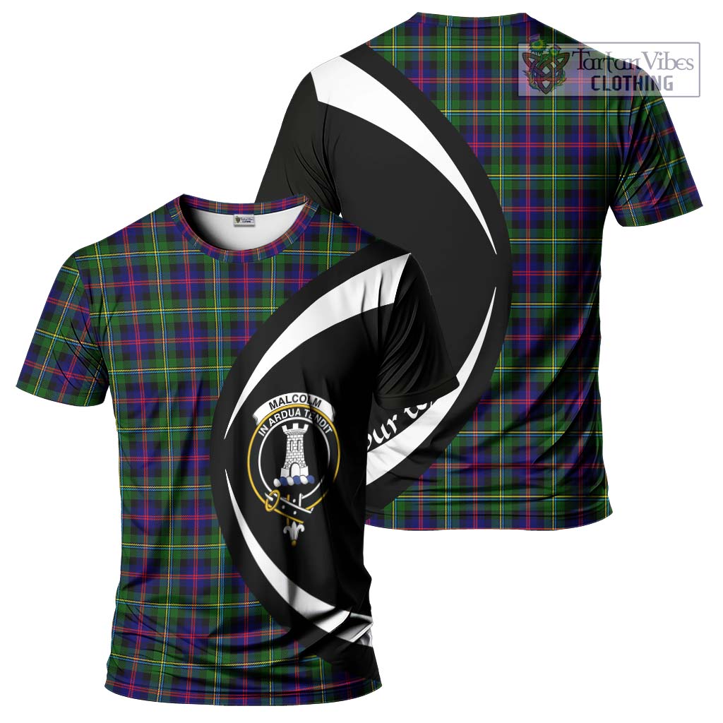Malcolm Tartan T-Shirt with Family Crest Circle Style Kid's Shirt - Tartan Vibes Clothing