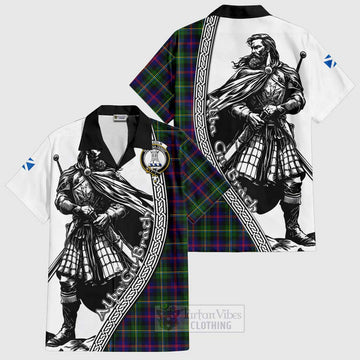 Malcolm Tartan Clan Crest Hawaiian Shirt with Highlander Warrior Celtic Style