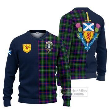 Malcolm Tartan Ugly Sweater Alba with Scottish Lion Royal Arm Half Style