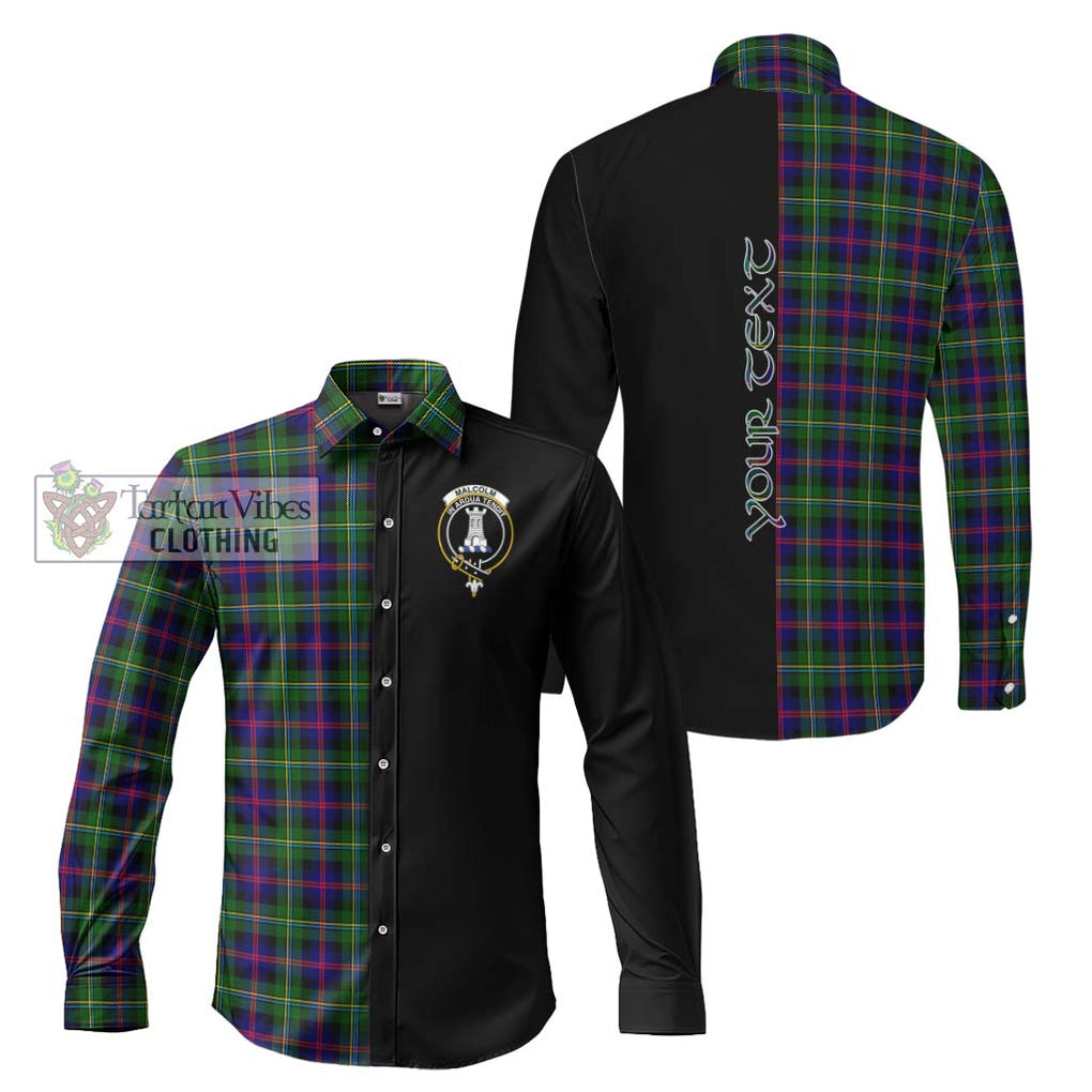 Malcolm Tartan Long Sleeve Button Shirt with Family Crest and Half Of Me Style Men's Shirt S - Tartan Vibes Clothing