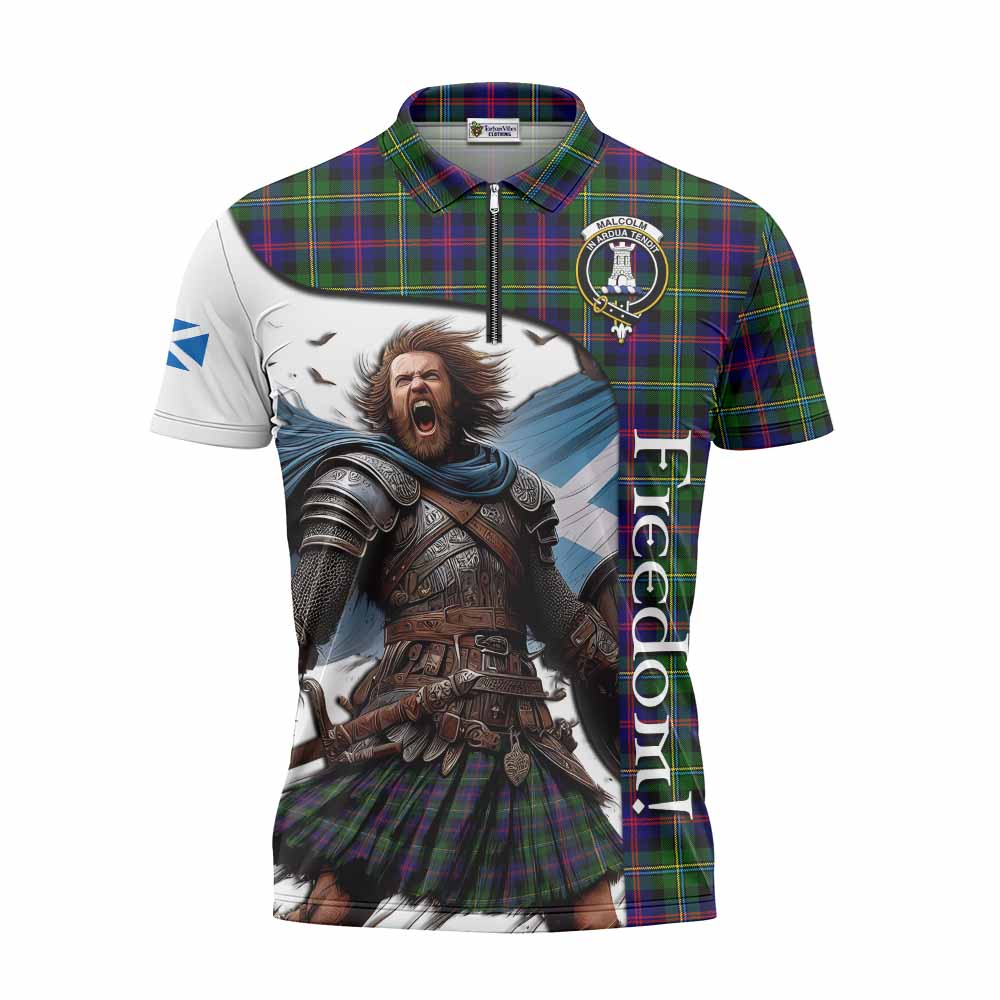 Tartan Vibes Clothing Malcolm Crest Tartan Zipper Polo Shirt Inspired by the Freedom of Scottish Warrior