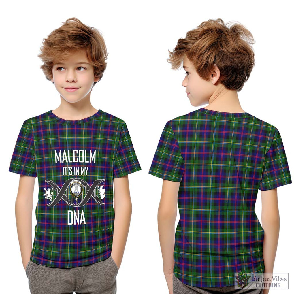 Malcolm Tartan Kid T-Shirt with Family Crest DNA In Me Style Youth XL Size14 - Tartanvibesclothing Shop