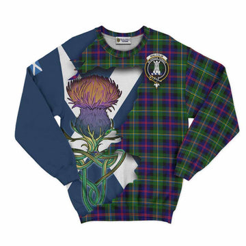 Malcolm Tartan Family Crest Sweatshirt Scottish Thistle Celtic Inspired