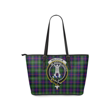 Malcolm Tartan Leather Tote Bag with Family Crest