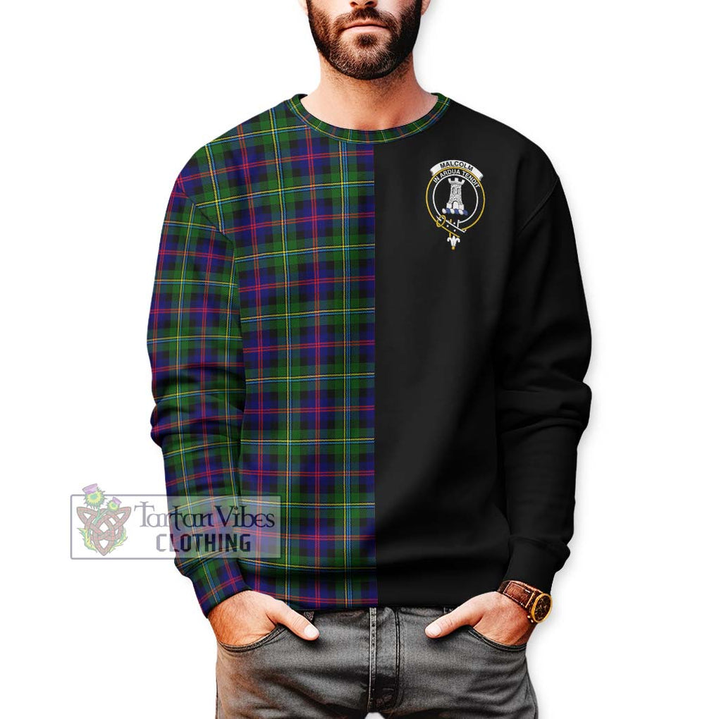 Malcolm Tartan Sweatshirt with Family Crest and Half Of Me Style Unisex - Tartan Vibes Clothing