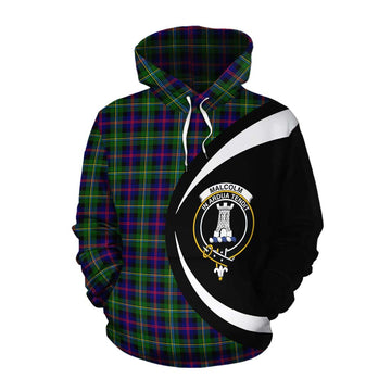 Malcolm Tartan Cotton Hoodie with Family Crest Circle Style